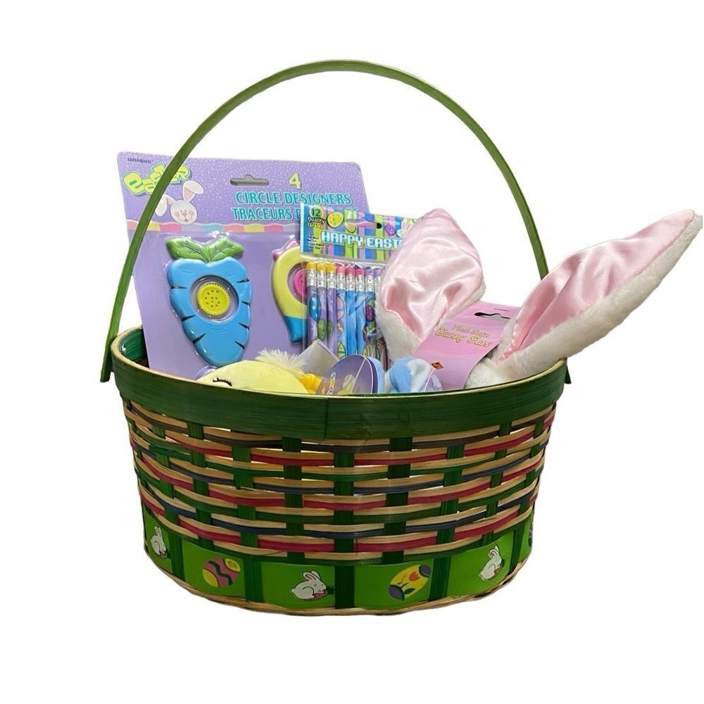 NWT Squishmallow Easter Basket with Fillers and Easter Chick Cutout Decor